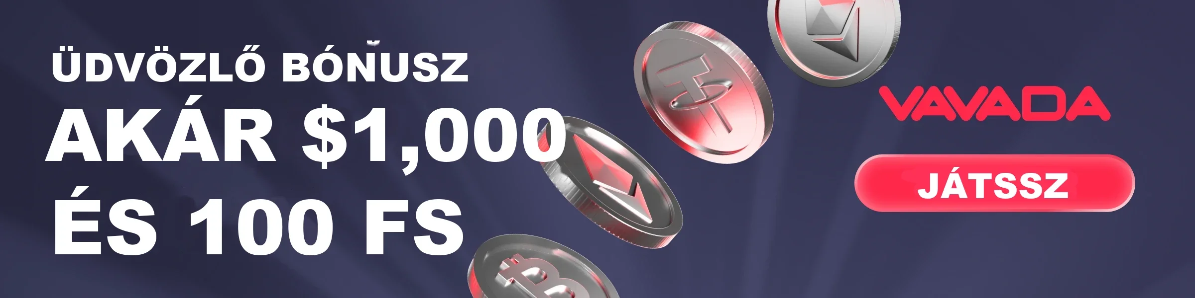 Vavada — üdvözlő bónusz akár 1000 $-ig és 100 ingyen pörgetés. Játssz